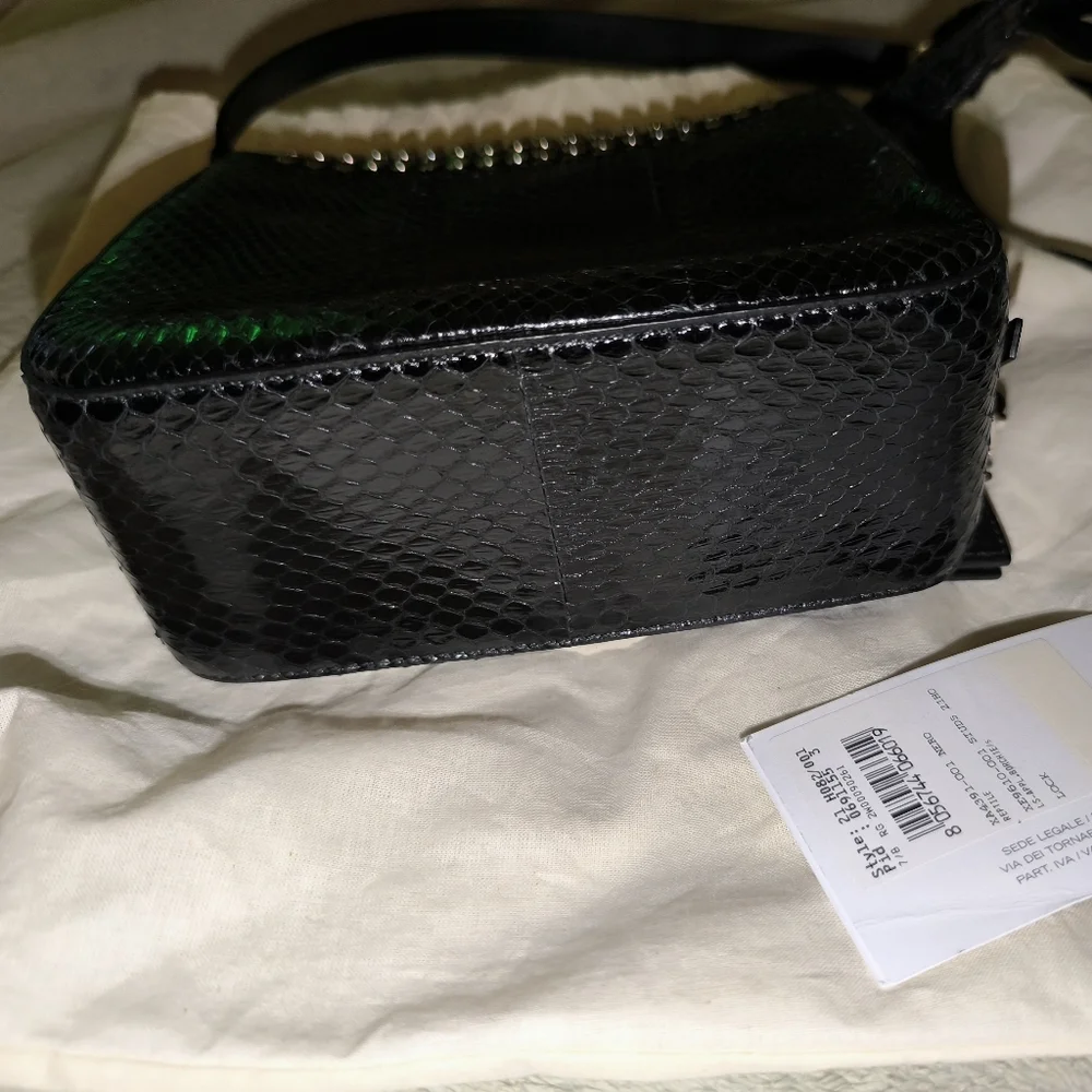 Salvatore Ferragamo Studded Exotics Python Shoulder Grancini Flap Mini Bag